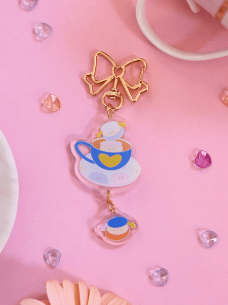 marsh x teacup dangling acrylic keychain | blue