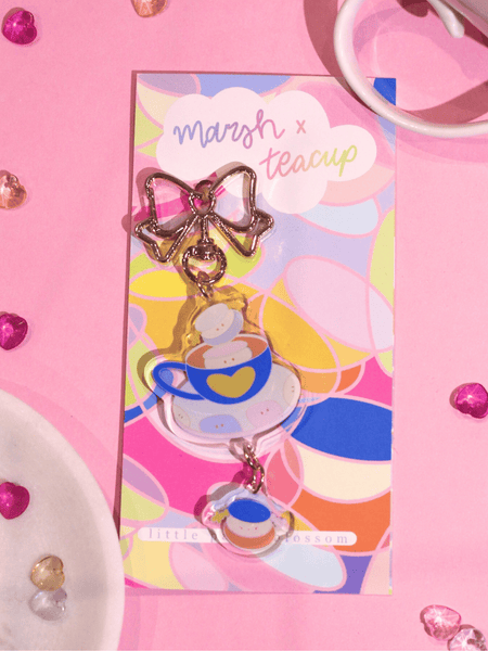 marsh x teacup dangling acrylic keychain | blue