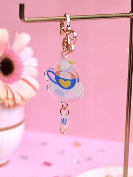marsh x teacup dangling acrylic keychain | blue