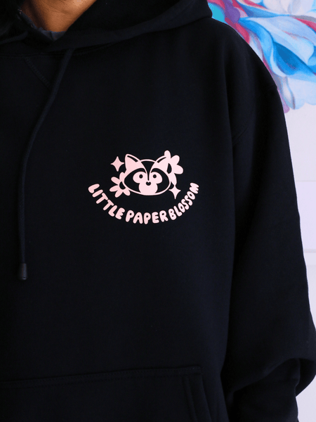 raccoon hoodie | light pink design on NAVY hoodie | LIMITED EDITION