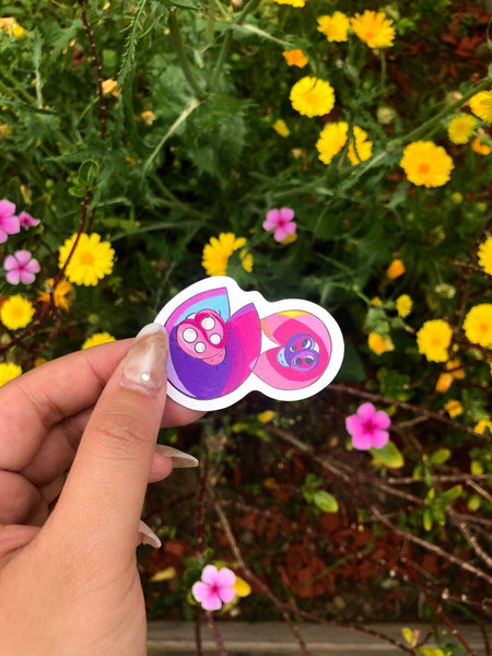 sticker-sleeping-ladybug-twins-photo-pink-purple-ladybird-on-lilly-pad