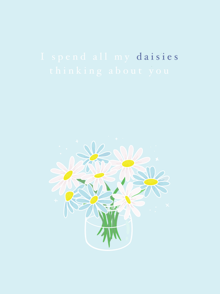 blue daisy jar card | custom avail