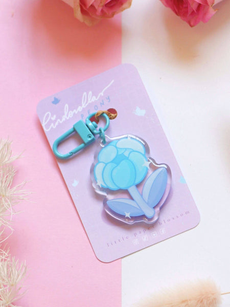 cinderella's peony acrylic keychain | princess flower series