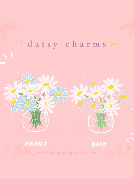 daisy jar keychain (pink & blue)