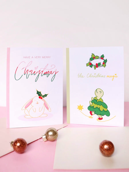 merry and holly xmas card bundle