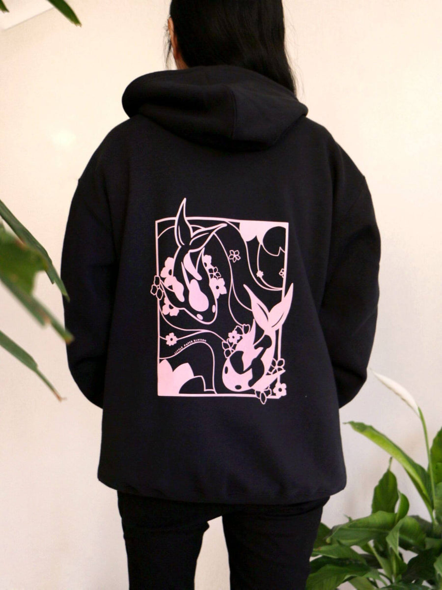 Pink and black hoodie new arrivals