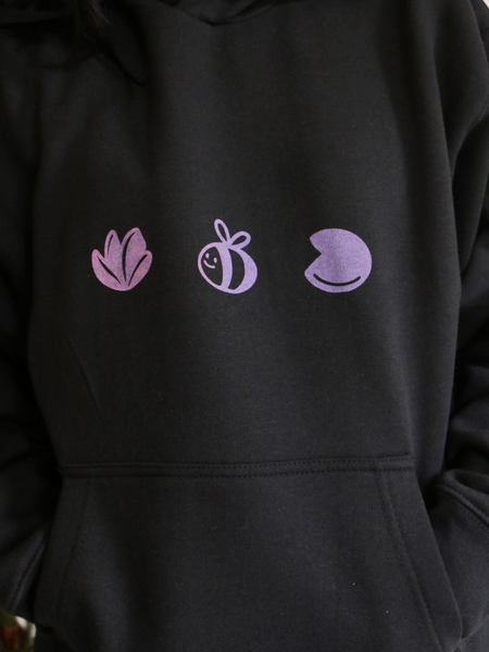 lotus pond black hoodie | gradient design