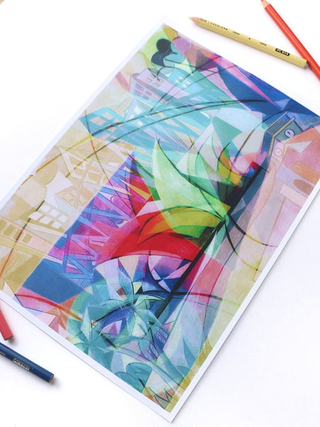 sydney-opera-house-bright-bold-red-green-blue-colours-pencil-art-print