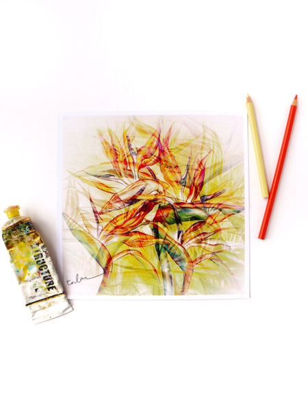 golden-birds-of-paradise-colour-pencil-acrylic-paint-art-print