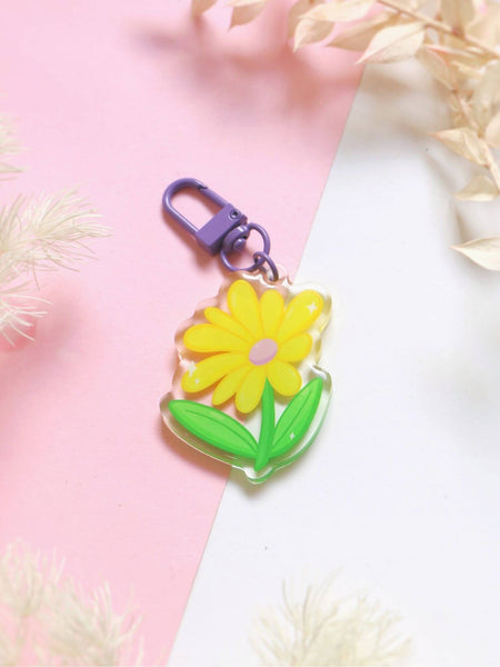 rapunzel's daisy acrylic keychain | princess flower series