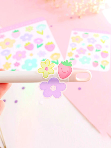 garden flowers sticker sheet | big and mini