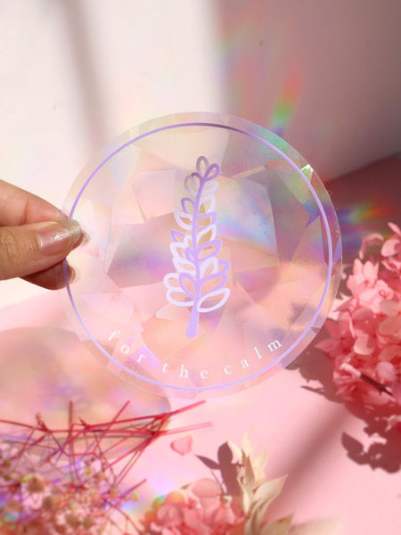 lavender: for the calm suncatcher sticker