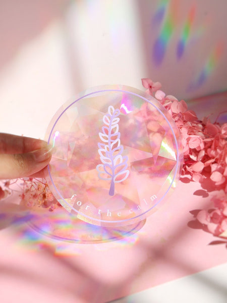 lavender: for the calm suncatcher sticker