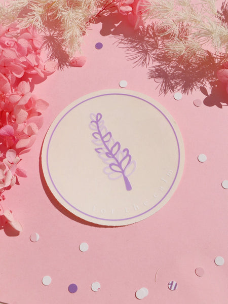 lavender: for the calm suncatcher sticker