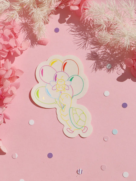 turtle and bee adventure suncatcher sticker