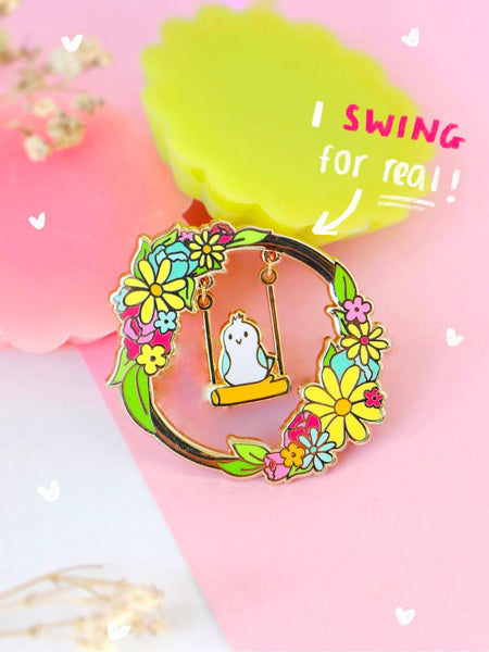 swinging bird pin ✨ interactive pin ✨