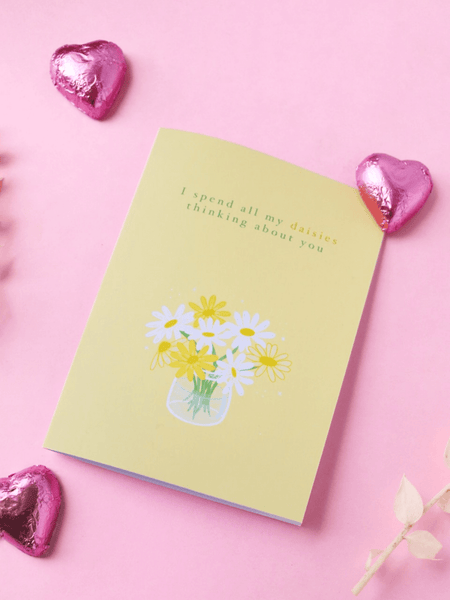 yellow daisy jar card | custom avail