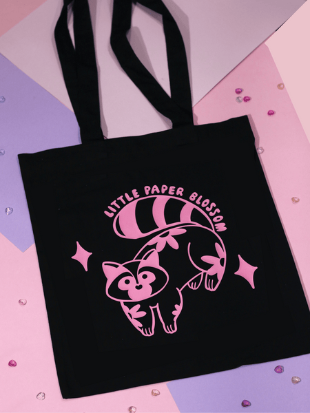 raccoon tote bag | pink