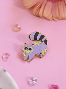raccoon enamel pin | purple