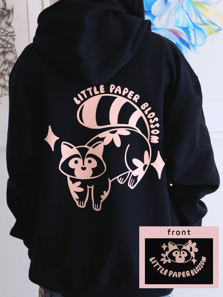 raccoon hoodie | light pink design on NAVY hoodie | LIMITED EDITION