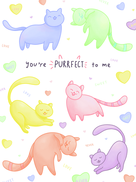 cosmic love kitties card