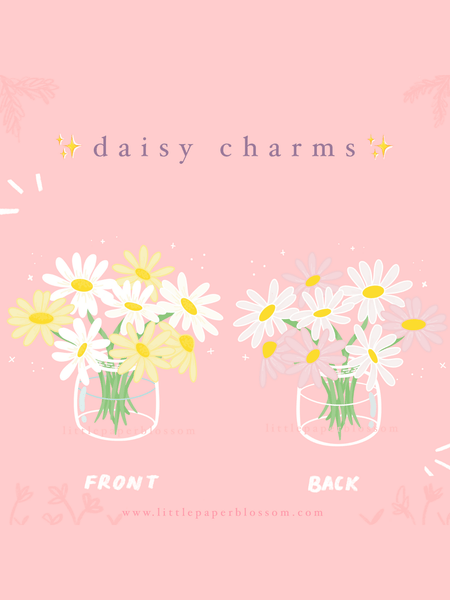 daisy jar keychain (pink & yellow)