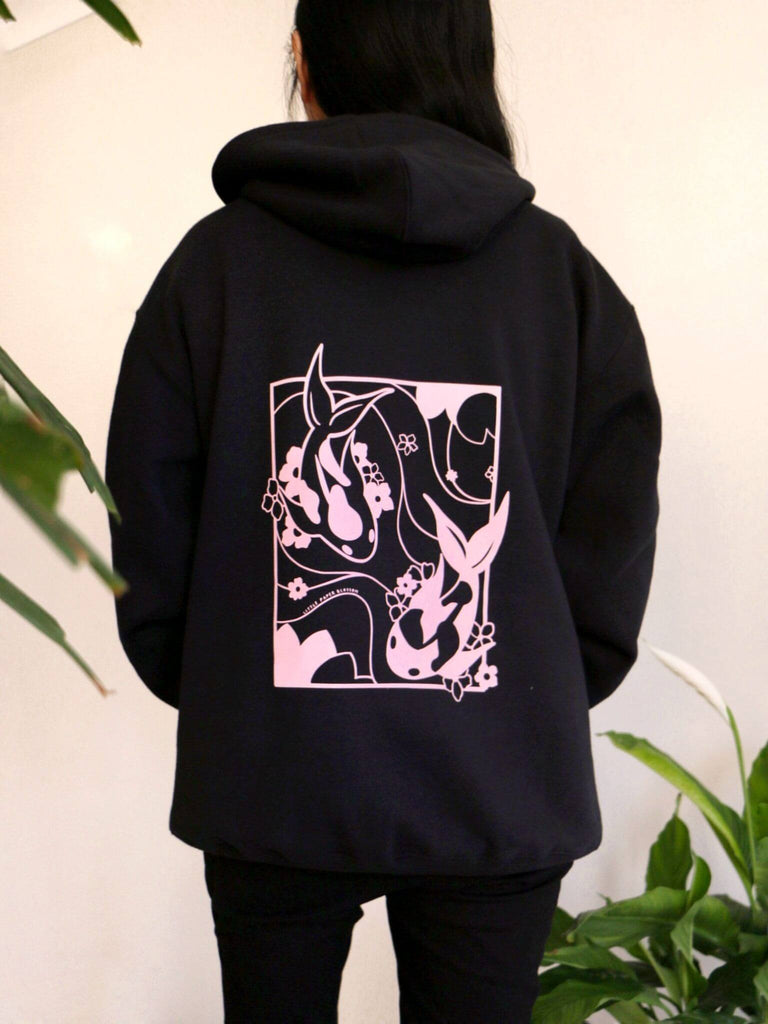 pretty little pothead hoodie koi pond hoodie with light pink design