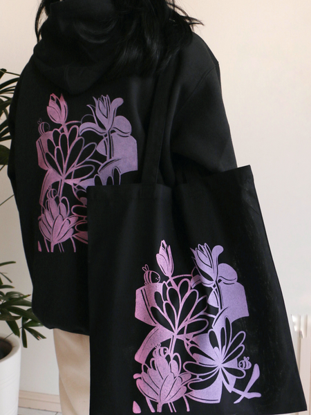 black lotus pond hoodie and tote bag SPECIAL BUNDLE