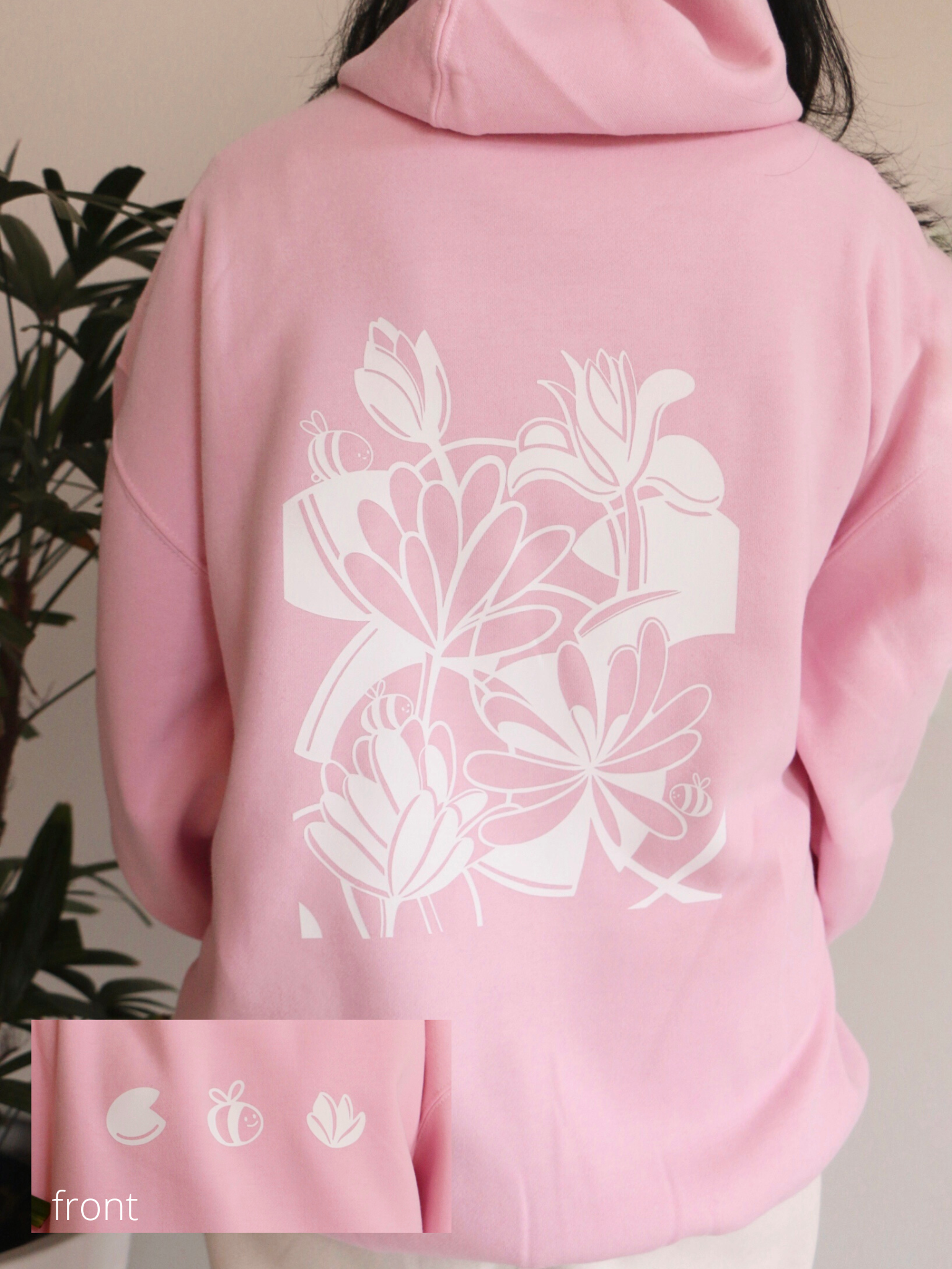 lily pond pink hoodie | white design | little paper blossom – Little Paper  Blossom