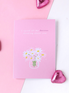 pink daisy jar card | custom avail