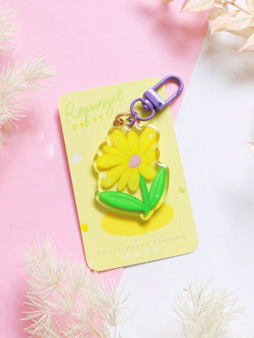 rapunzel's daisy acrylic keychain | princess flower series