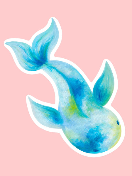 guardian-koi-earth-fish-sticker-blue-green-white-acrylic-paint