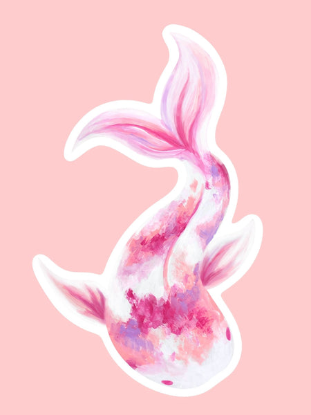 pink-koi-fish-sticker-design